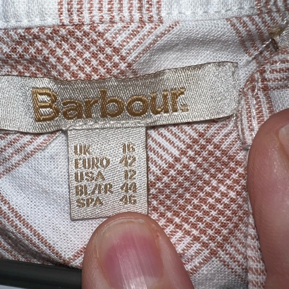 Barbour boxy checkered v-neck blouse in 100% cotton - Picture 5 of 5